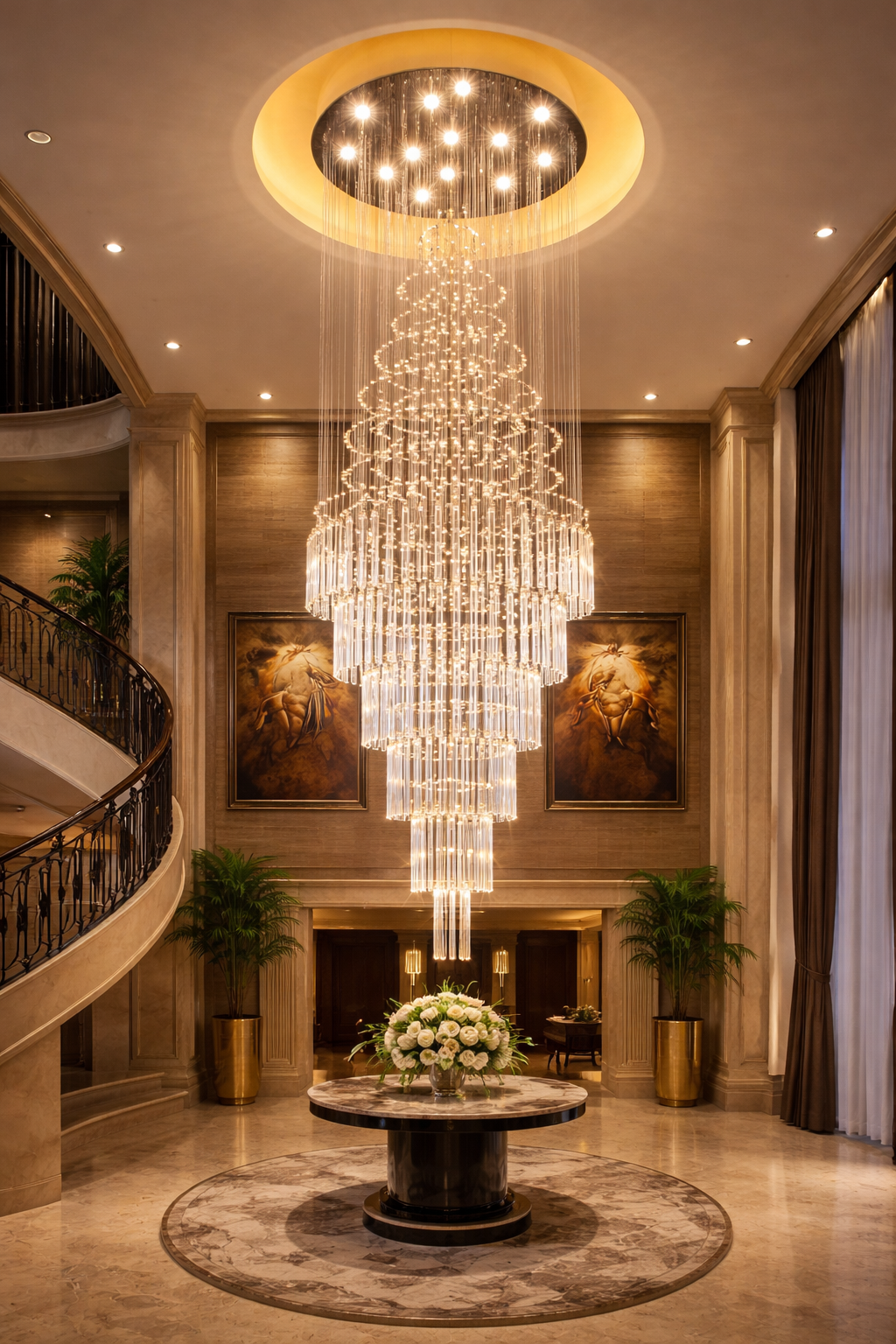 luxury crystal chandelier ceiling light for living room and dining area