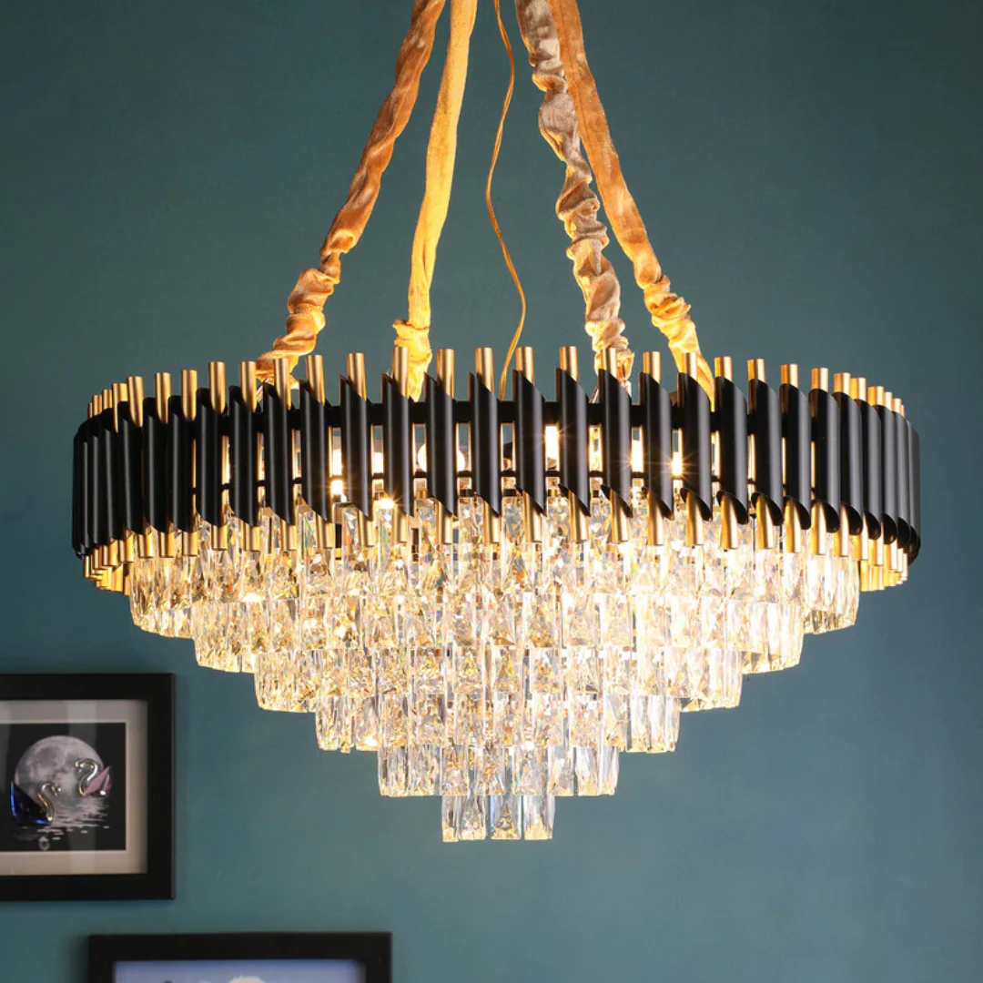 Black Mamba Crystal Chandelier – Luxury Black & Gold Statement Lighting  Indoor GLOW MAHAL.