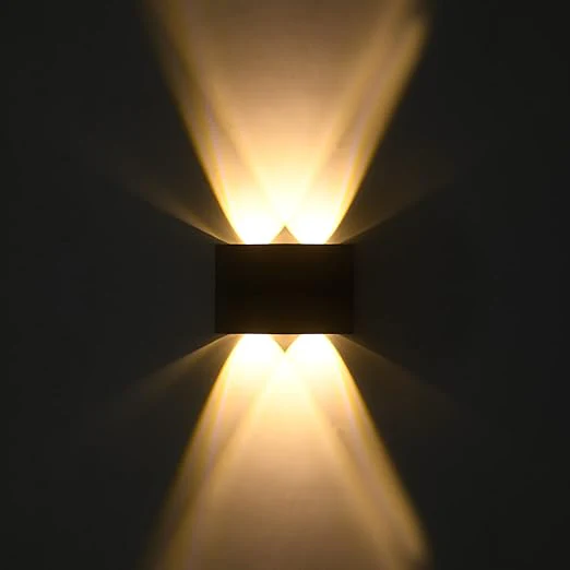 Modern Black Up Down Outdoor Wall Light 4W | 2 Beam Up Down  Outdoor GLOW MAHAL.