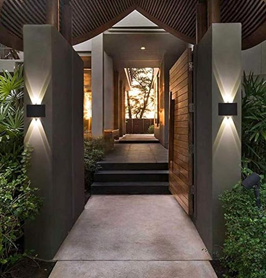 Modern Black Up Down Outdoor Wall Light 4W | 2 Beam Up Down  Outdoor GLOW MAHAL.