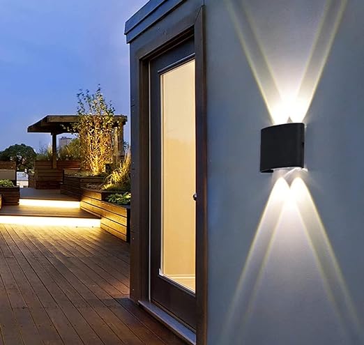 Modern Black Up Down Outdoor Wall Light 4W | 2 Beam Up Down  Outdoor GLOW MAHAL.