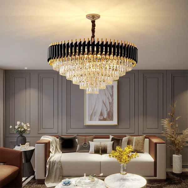 Black Mamba Crystal Chandelier – Luxury Black & Gold Statement Lighting  Indoor GLOW MAHAL.