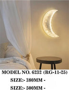 3D Textured Floating Crescent Moon Wall Lamp