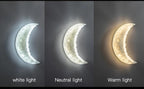 3D Textured Floating Crescent Moon Wall Lamp