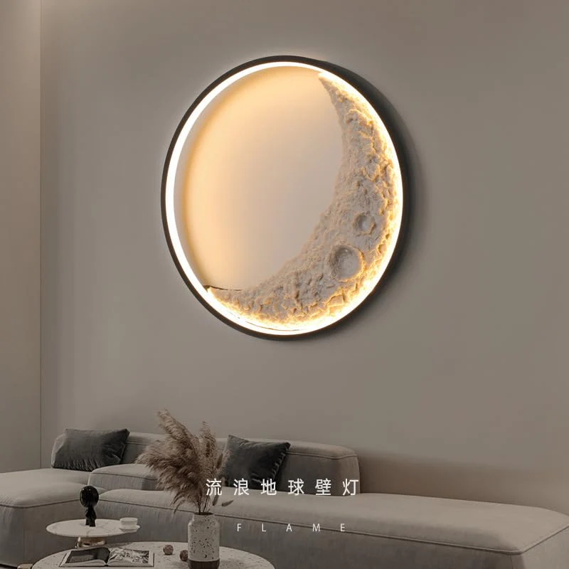 Artistic Textured Moon LED Wall Light  Indoor GLOW MAHAL.