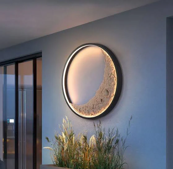 Artistic Textured Moon LED Wall Light  Indoor GLOW MAHAL.