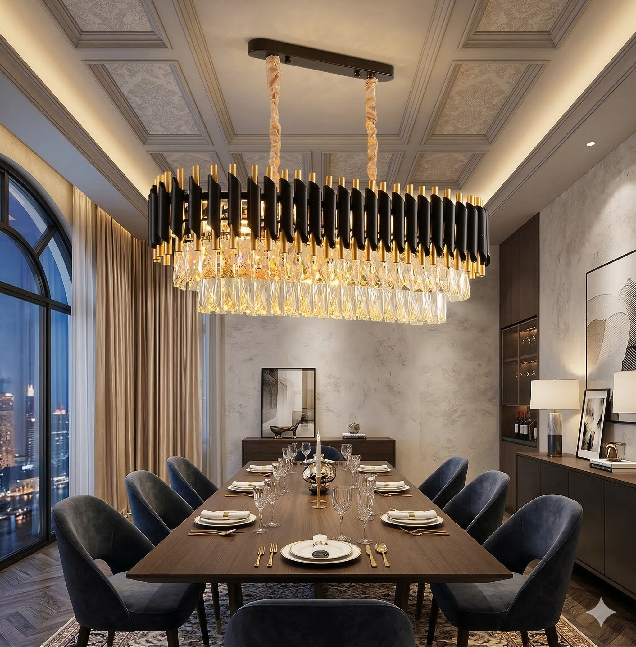 Black Mamba Chandelier For Dining Table