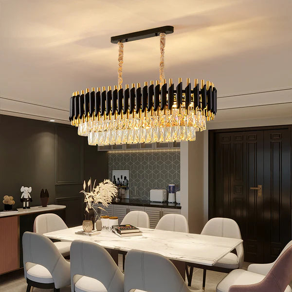 Dazzling Crystal Black Mamba Chandelier For Dining Table