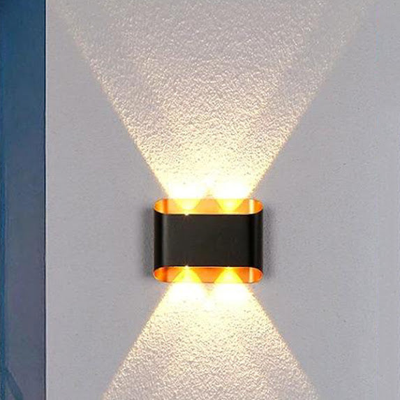 Modern Black Up and Down Outdoor Wall Light 4W  Outdoor GLOW MAHAL.