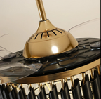 Elegant chandeliers and ceiling fans by Glow Mahal featuring the exquisite Black Mamba chandelier design