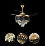 Elegant chandeliers and ceiling fans by Glow Mahal featuring the exquisite Black Mamba chandelier design