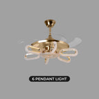 Crystal Wormhole Chandelier Ceiling Fan with Remote Control