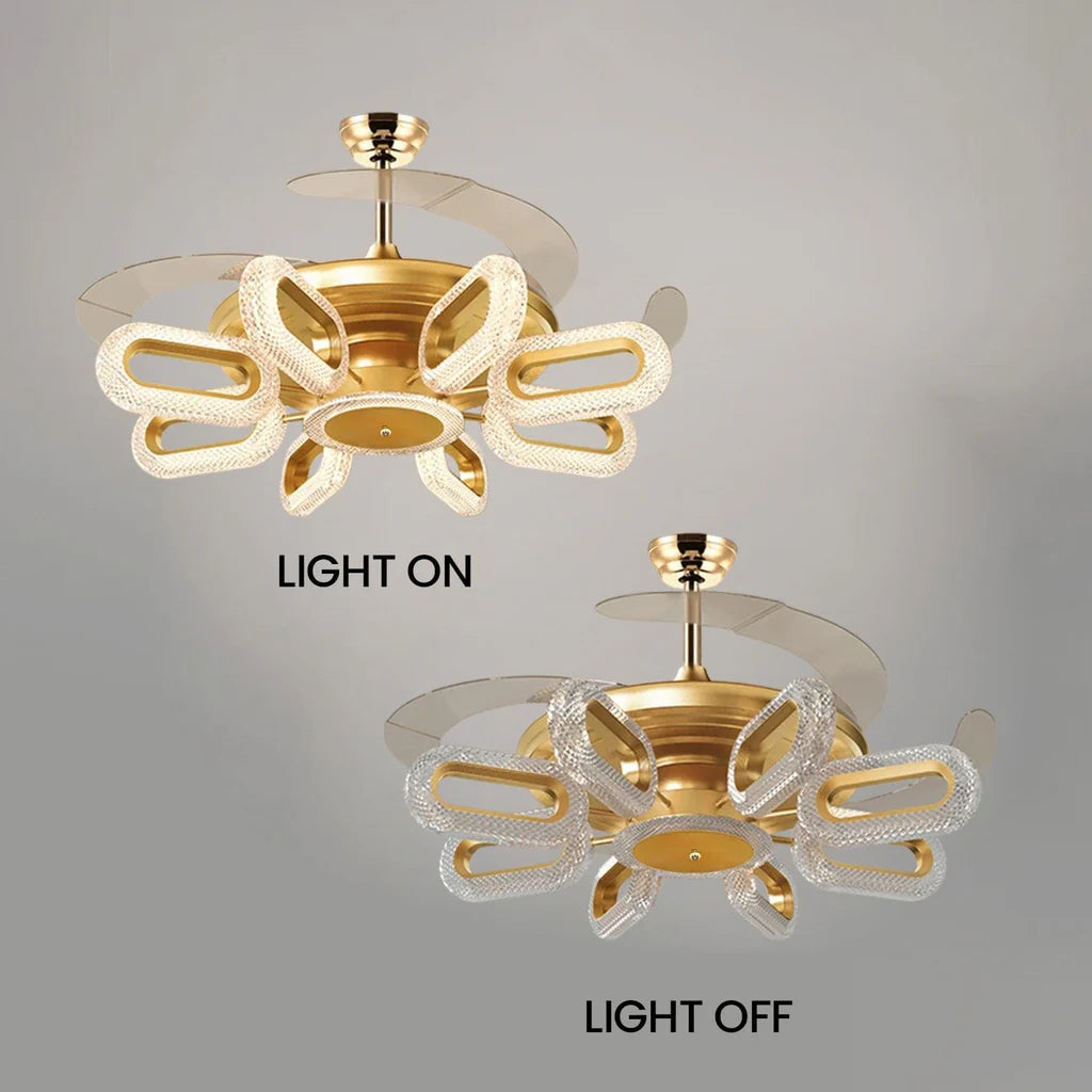 Crystal Wormhole Chandelier Ceiling Fan with Remote Control