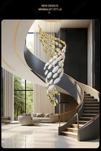 Egg shell chandelier 800mm double height hanging light for luxury foyer and modern interior décor