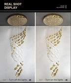 Egg shell chandelier 800mm double height hanging light for luxury foyer and modern interior décor