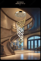 Egg shell chandelier 800mm double height hanging light for luxury foyer and modern interior décor