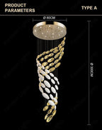 Egg shell chandelier 800mm double height hanging light for luxury foyer and modern interior décor