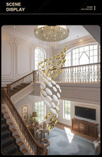 Egg shell chandelier 800mm double height hanging light for luxury foyer and modern interior décor