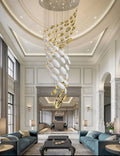 Egg shell chandelier 800mm double height hanging light for luxury foyer and modern interior décor