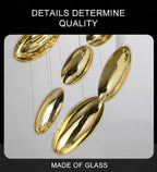 Egg shell chandelier 800mm double height hanging light for luxury foyer and modern interior décor