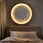 Poly-Stone Moon Wall Lamp - Metal Frame - 3-in-1 LED Backlit Lunar Art  Indoor GLOW MAHAL.