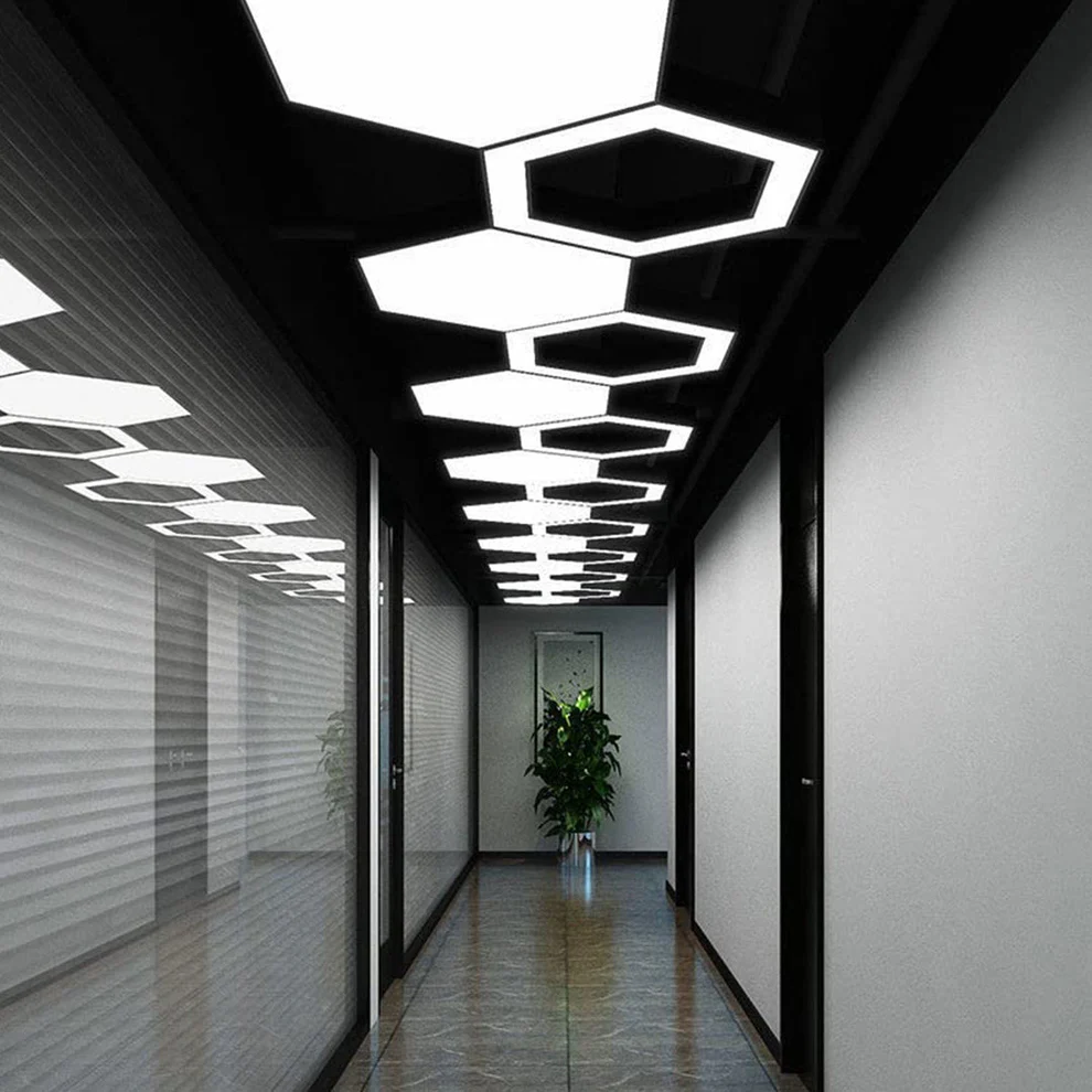 LED Hexagon Hanging Light l 600MM   GLOW MAHAL.