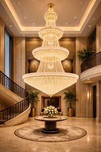 Double Height Crystal Chandelier