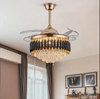 Elegant chandeliers and ceiling fans by Glow Mahal featuring the exquisite Black Mamba chandelier design