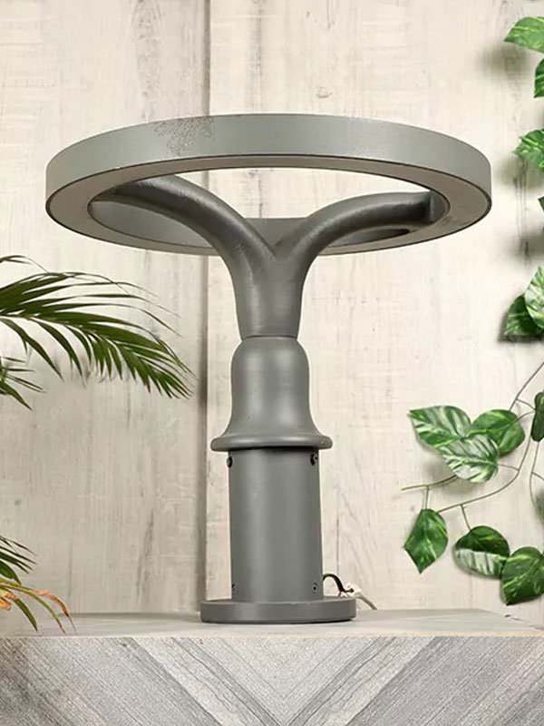 black dome pillar gate light 12W LED for modern architectural outdoor lighting