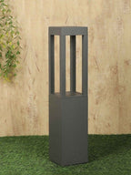 black medium bollard light 12W LED high base outdoor pathway lighting