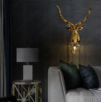 deer wall lamp crystal feather design metal decorative wall light for luxury interior lighting
