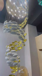 Egg Shell Chandelier 800mm Luxury Double Height Light  Chandelier GLOW MAHAL.