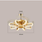 Crystal Chandelier Ceiling Fan with Remote Control